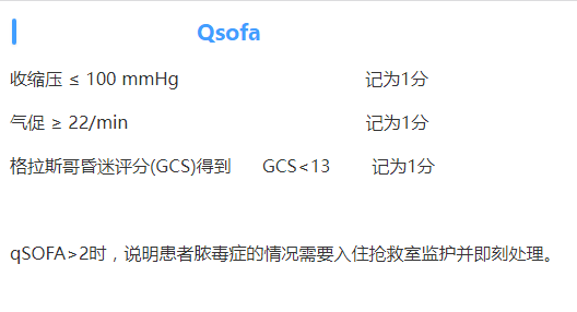 Qsofa序贯器官衰竭评估快速评分