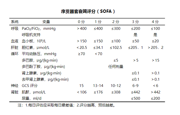 SOFA 评分